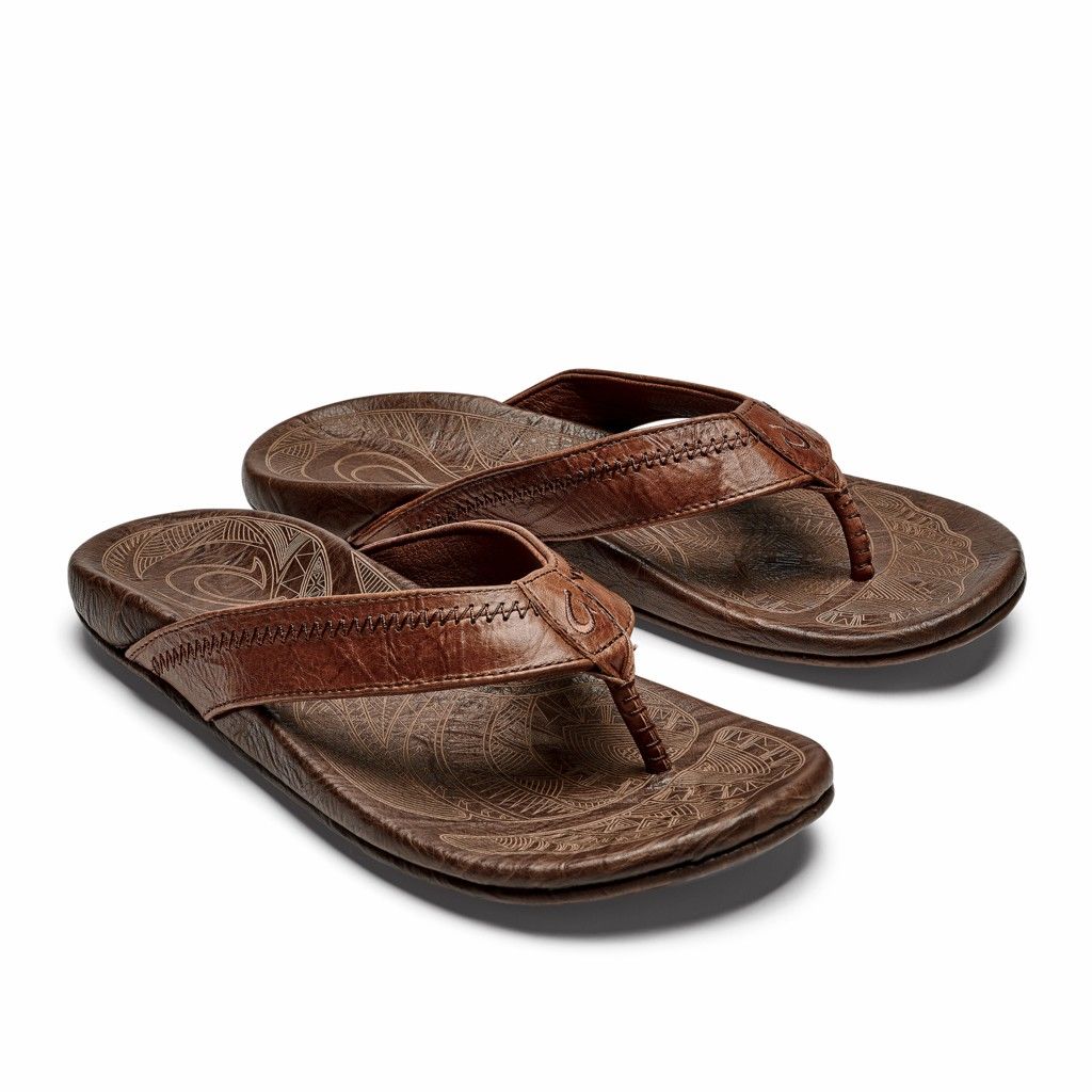 Sandalias Olukai Hiapo - Chanclas Hombre Cafes 20354-107